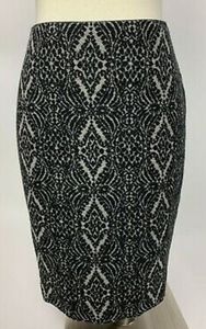 Talbots Black Gray Tapestry Damask Pencil Straight